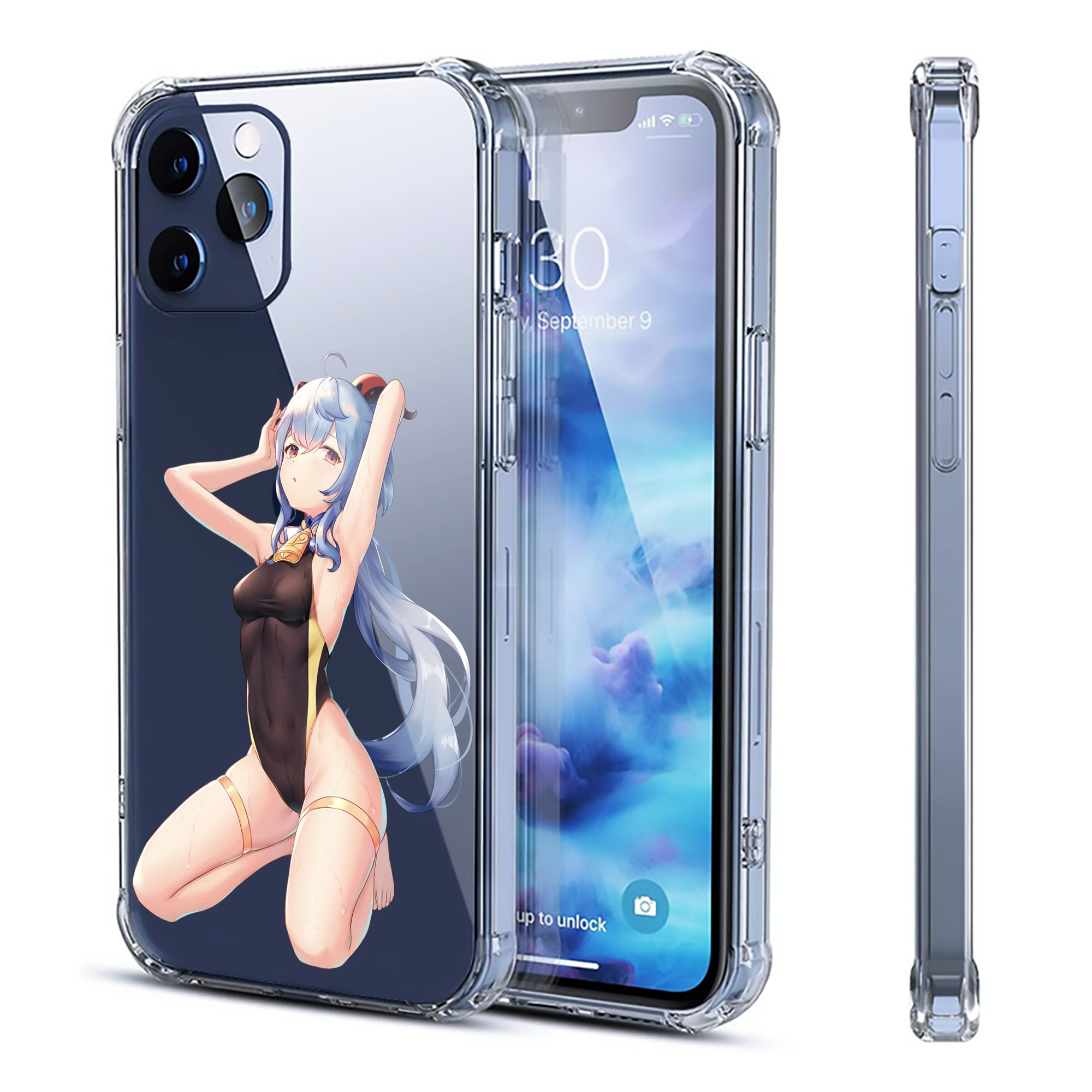 げんし神 甘雨 かんう genshin Ganyu 【iPhone 12シリーズ対応】透明スマホケース（クリアソフトケース）